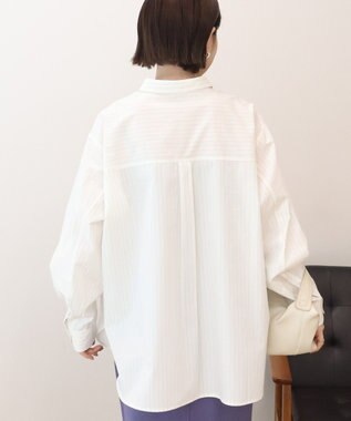 AMERICAN HOLIC 【花粉防止】【イージーケア】ベーシックシャツ Stripe Ivory