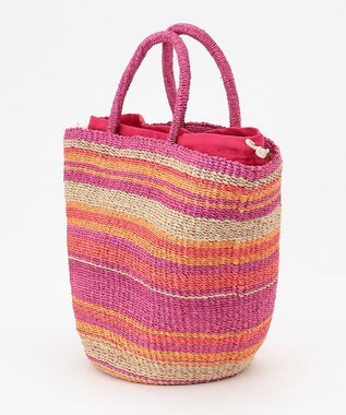 ONWARD CROSSET SELECT 【VIOLAd’ORO】MIRO アバカカラーボーダーバッグ M pink×fuchsia