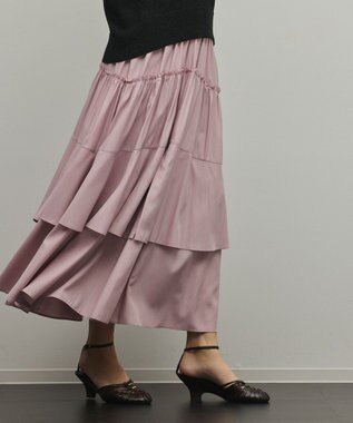 GRACE CONTINENTAL ロングティアードスカート ピンク