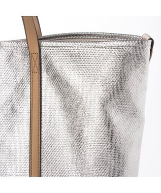 UNBILLION カシュカシュ cachecache / メタリックキャンバス1枚仕立て2wayトートバッグ シルバー
