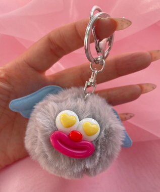 WEGO エンジェルきゅんモンスターぬいぐるみキーホルダー グレー