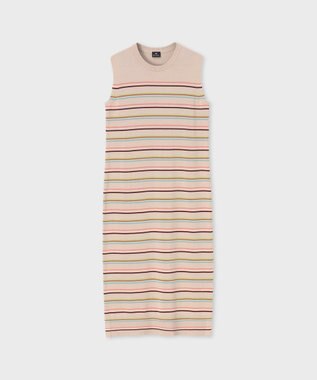 Paul Smith 【洗える】マルチボーダー ニット ワンピース エクリュ