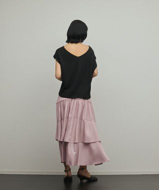 GRACE CONTINENTAL ロングティアードスカート ピンク