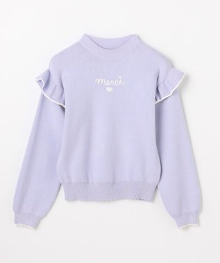 ANY KIDS 肩フリル しあわせタッチニット サックスブルー