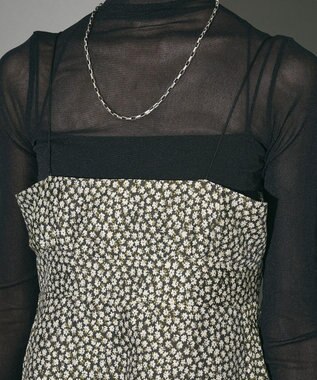 Green Parks ジャガードキャミワンピース Flower Black