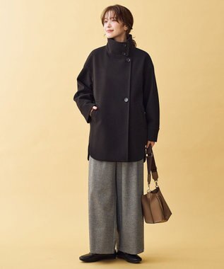 ANY L スタンドコクーンコート ブラック