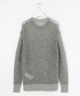 自由区 【カトリエムブーケ】Mohair lumineuxラメプルオーバ ーニット グレー×シルバーラメ
