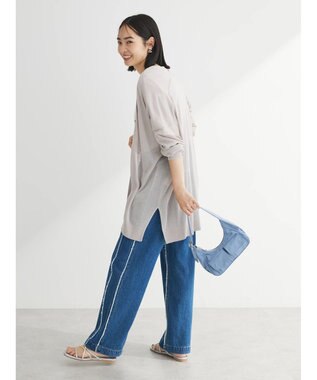 Green Parks 推しニット　ゆったりミドル丈カーディガン Light Gray