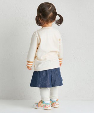 MIKI HOUSE HOT BISCUITS 【80-120cm】パステルビーンズ 長袖Tシャツ アイボリー