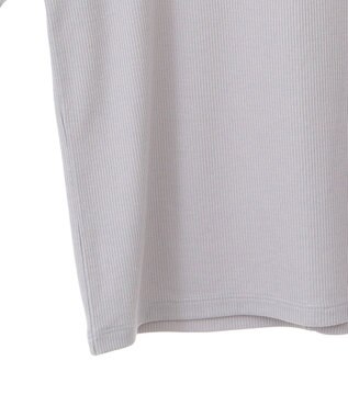 earth music&ecology リブメローショートスリーブプルオーバー Gray