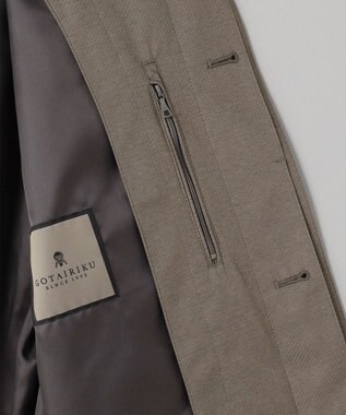 GOTAIRIKU 25年新作/3シーズン対応【防水/軽量/シワになりにくい】メランジカルゼ ステンカラーコート_無地 ベージュ系