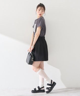 earth music&ecology アソートロマンティックグラフィックＴ Dark Gray