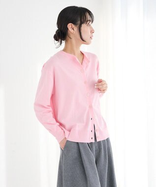 CRAFT STANDARD BOUTIQUE 選べる丈/クルーネックカーディガン Pink