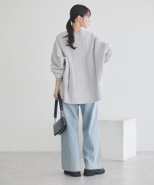 earth music&ecology マットモールカーディガン Light Gray