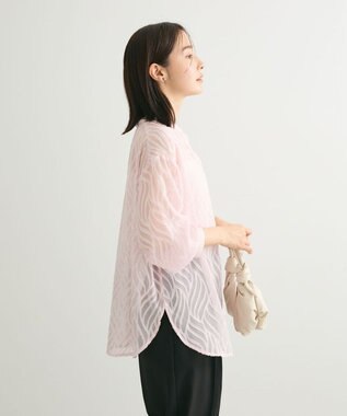 Green Parks ２ＷＡＹ　リーフジャガードシアーシャツ Pink