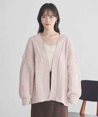 earth music&ecology マットモールカーディガン Pink