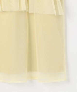 ANY SIS L 【洗える】チュール重ね プルオーバー イエロー