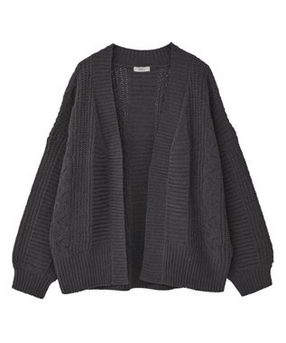 earth music&ecology マットモールカーディガン Charcoal Gray