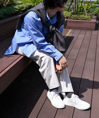 Pointer 日本製 本革軽量 大人厚底スニーカー オフホワイト