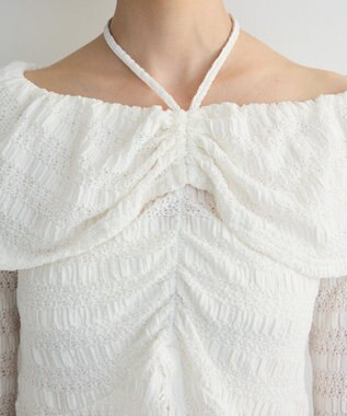 Green Parks シャーリングオフショルプルオーバー Off White