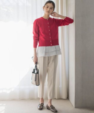 組曲 【ストレッチ・イージーケア】オシャクロス テーパードパンツ アイボリー系