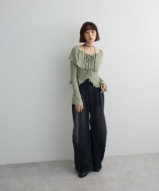 Green Parks シャーリングオフショルプルオーバー Mint