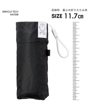 MOONBAT 【超コンパクト/晴雨兼用】Miracle Tech(ミラクルテック) 折りたたみ傘 プレーン ブラック