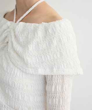 Green Parks シャーリングオフショルプルオーバー Off White