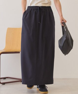 AMERICAN HOLIC 【イージーケア】ベイカータイトスカート Stripe Navy
