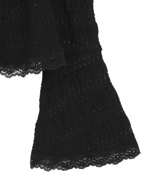 Green Parks シャーリングオフショルプルオーバー Black