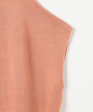 ANY 【洗濯機可/アンチピリング/UVカット】アクリルガーターフレンチスリーブニット コーラル