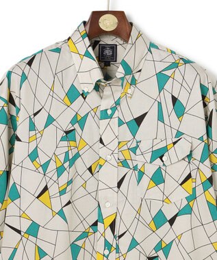 J.PRESS MEN 【J.PRESS ORIGINALS】Vintage Print Half Sleeve Shirt / B.D. / Baggy-Fit ライトグレー系9