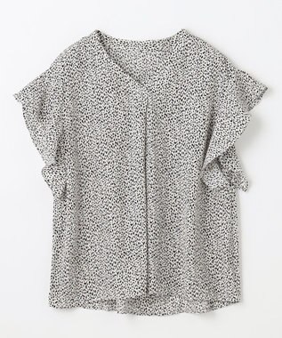 ANY L 【洗濯機可能】マットビンテージサテンブラウス オフランダムドット