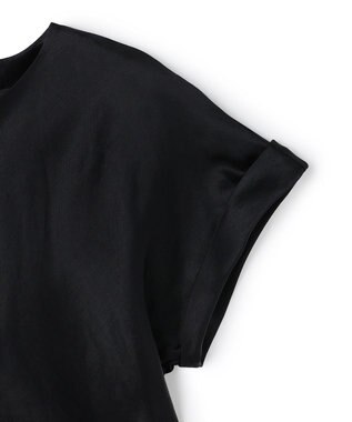 BEIGE， CYANO / サテン ドレープブラウス Black
