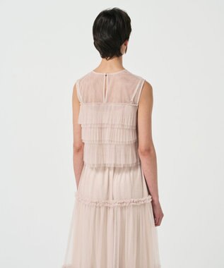 GRACE CONTINENTAL チュールフリルノースリーブ ベージュ