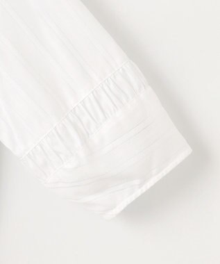 J.PRESS LADIES L 【WEB限定・洗える】セルロースカラミストライプ キーネック ブラウス 【WEB限定】ホワイト系