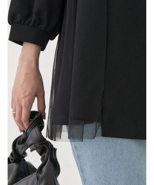 earth music&ecology チュールドッキングチュニック Black