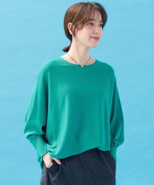 ANY 【洗濯機可/UVカット/接触冷感】クールタッチボクシーニット グリーン