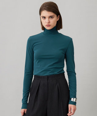 【洗える】 パウダリーチュール ハイネックトップス