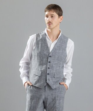 JOSEPH HOMME クールドッツストレッチ　ジレ ライトグレー系