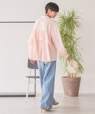 AMERICAN HOLIC イージーケアバックフリルバンドカラーシャツ Light Pink