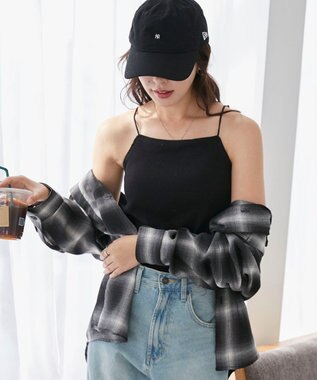 WEGO 【カップ付きインナー】なちゅ盛れカップインキャミ ブラック