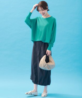 ANY 【洗濯機可/UVカット/接触冷感】クールタッチボクシーニット グリーン