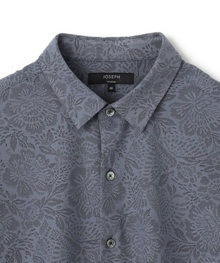 JOSEPH HOMME 新素材【洗える/通気性】ヨシタレース　レギュラーカラー半袖シャツ ネイビー系