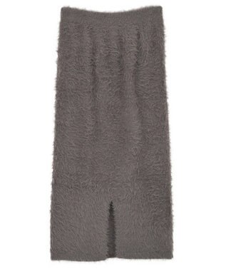 Green Parks シャギーニットスカート Charcoal Gray