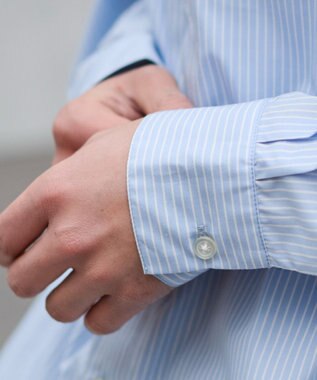 WEGO 【ユニセックス着用ITEM/MLサイズ展開】クロップドブロードシャツ ブルーストライプ