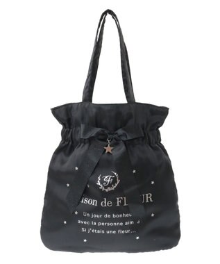 Maison de FLEUR スターシャイニーリボントートバッグ Black