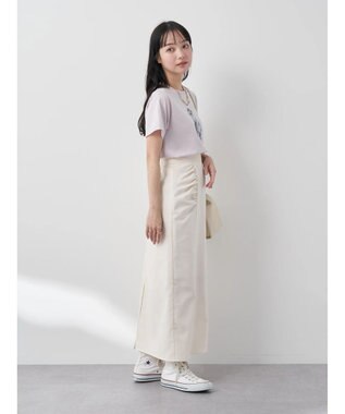 earth music&ecology ギャザーナロースカート Ivory