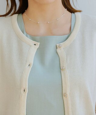 Tiaclasse 【洗える】メッシュ編みスリーブカーディガン アイボリー