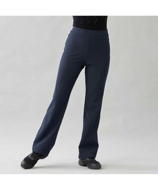 Chacott デニム調ブーツカットパンツ ネイビー